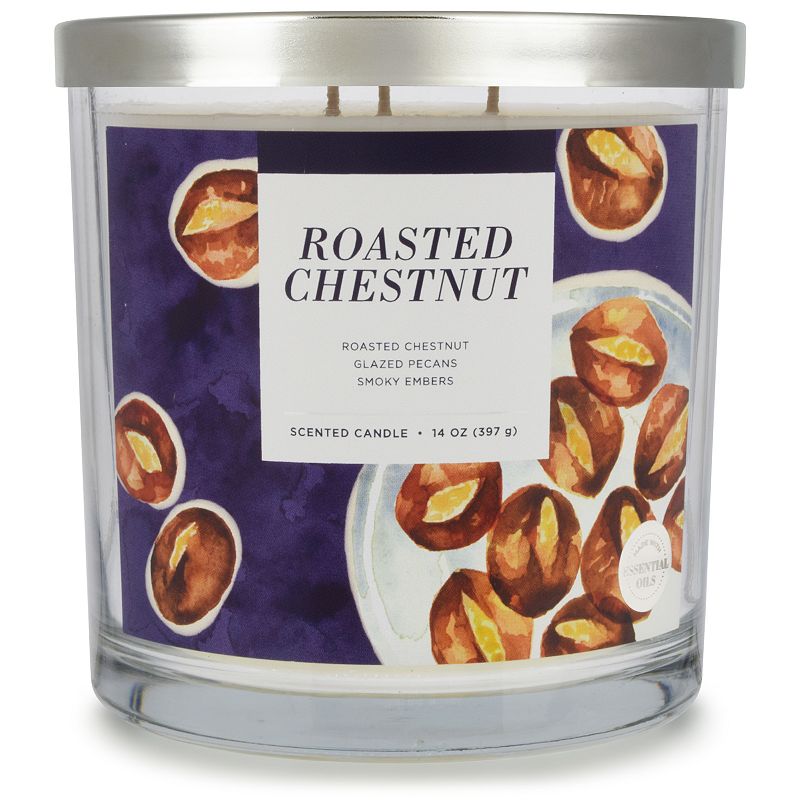 Sonoma Goods For Life Roasted Chestnut 14-oz. Candle Jar, White