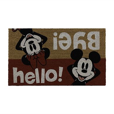 Disney Mickey Mouse Love Hello Bye 2-pack Coir Doormat Set