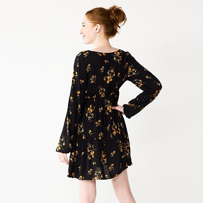long-sleeve bubble hem mini dress in black Black 2 in 1 Diamante Mesh Top Bubble Hem Mini Dress – AX Paris main image 1