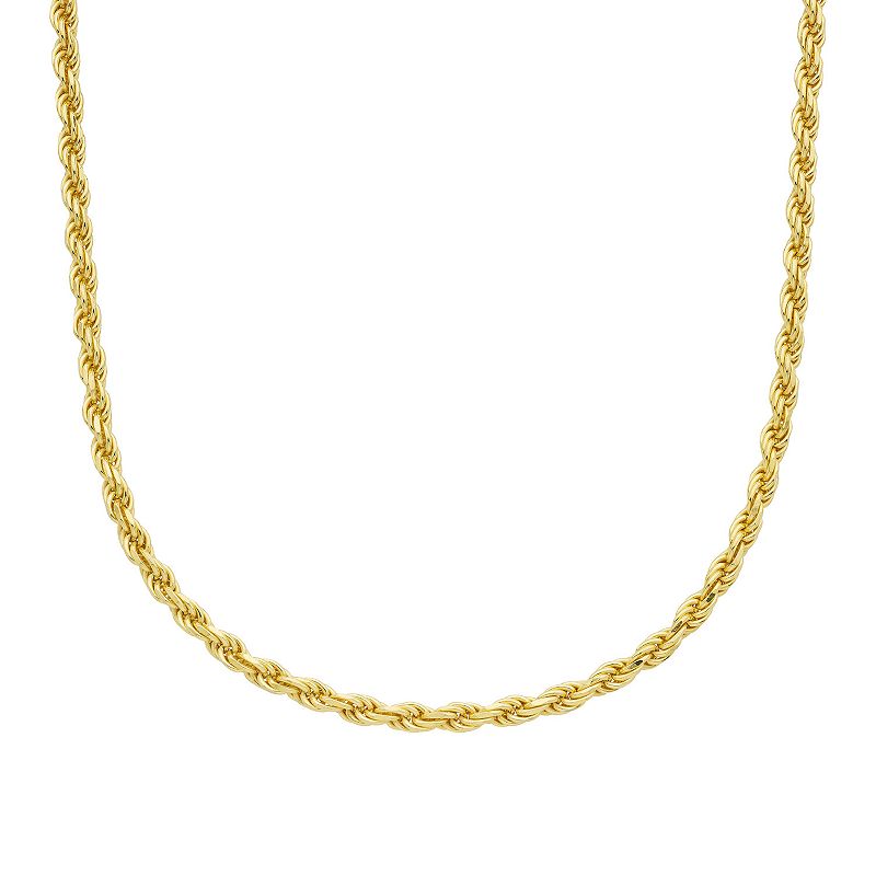 A&M 14k Gold 4 mm Rope Chain Necklace, Womens, Size: 24, Yellow