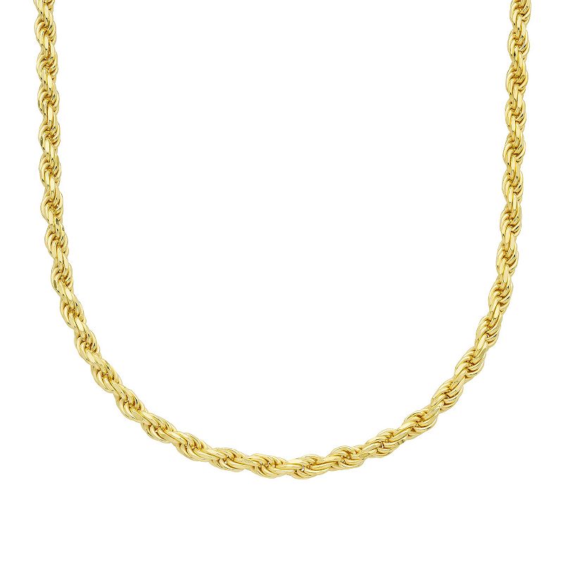 A&M 14k Gold 5 mm Rope Chain Necklace, Womens, Size: 22, Yellow
