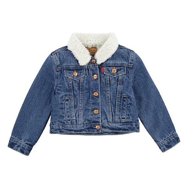 Toddler Girls Levi's® Sherpa Trim Trucker Denim Jacket