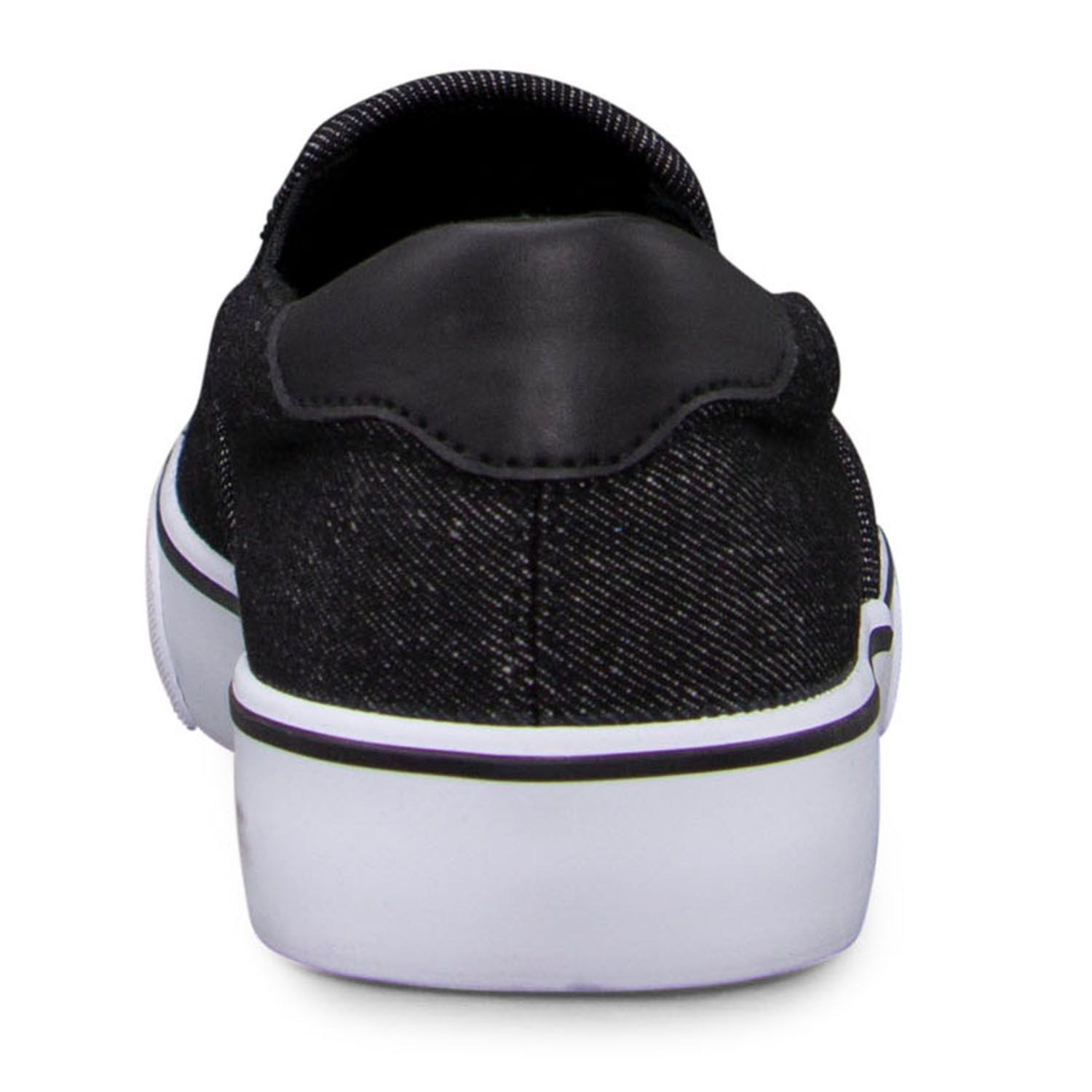 Мужская обувь Lugz Clipper Denim Men's Slip-On, цвет: Чёрный белый — фото 4