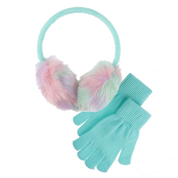 Girls Elli by Capelli FauxFur Earmuffs & Magic Gloves Set