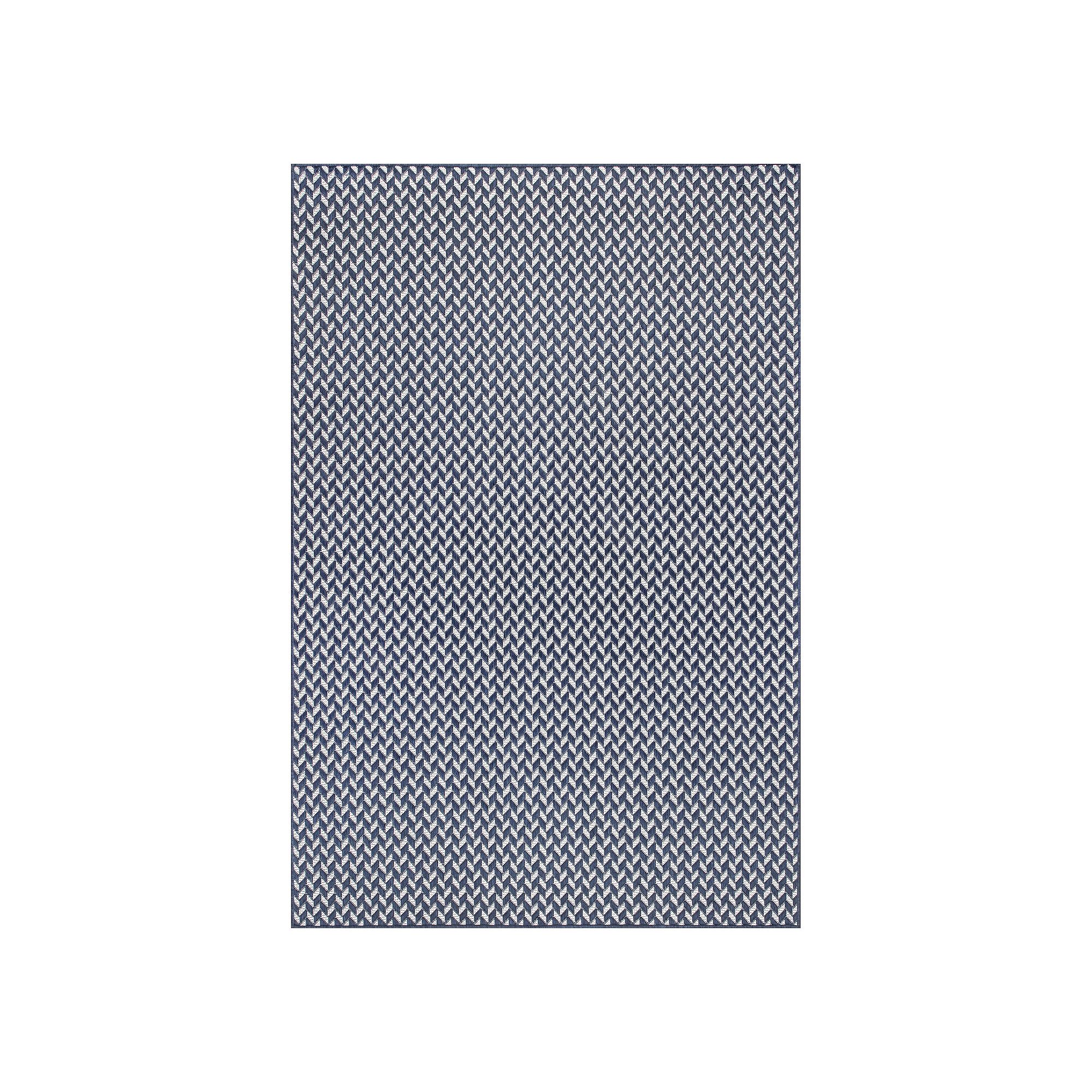 Rugs USA Camryn Abstract Herringbone Indoor Outdoor Rug, Blue