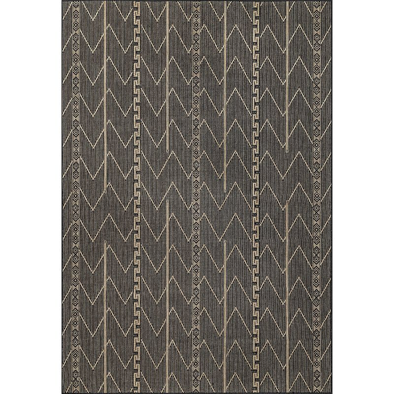 nuLOOM Patricia Banded Indoor Outdoor Area Rug, Grey, 8X10 Ft