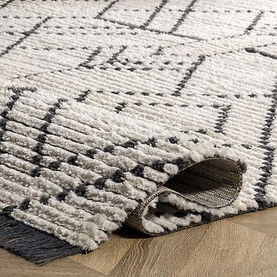 nuLOOM Carlina Modern Geometric Soft Shag Fringe Rug