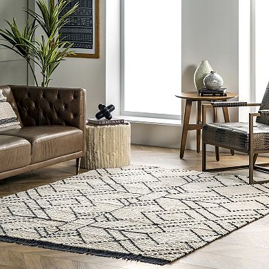 nuLOOM Carlina Modern Geometric Soft Shag Fringe Rug