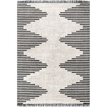 nuLOOM Morgan Contemporary Diamond Soft Shag Fringe Rug