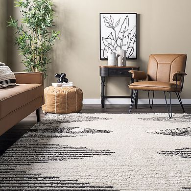 nuLOOM Morgan Contemporary Diamond Soft Shag Fringe Rug