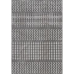 nuLOOM Kira Machine Washable Tribal Geometric Area Rug, Grey, 8x10 ft