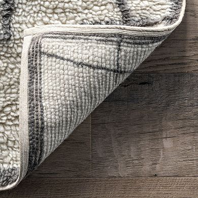 nuLOOM Isabella Machine Washable Wool Contemporary Geometric Area Rug