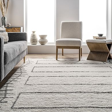 nuLOOM Isabella Machine Washable Wool Contemporary Geometric Area Rug