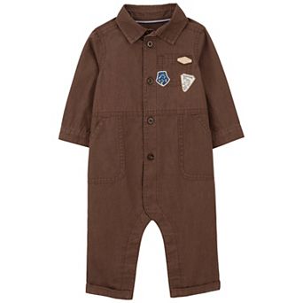 Baby Carter's 1 pc Brown Patchwork Jumpsuit