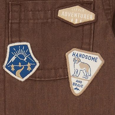 Baby Carter's 1-Piece Brown Patchwork Jumpsuit