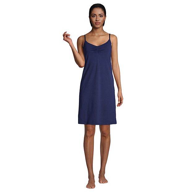 Women's Tall Lands' End Comfort Knit Nightgown with Built-In Bra