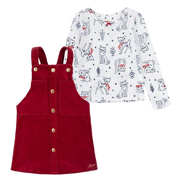 Baby Girl Levi's® Long Sleeve Winter Woodland Allover Print Tee & Skirtall  Set