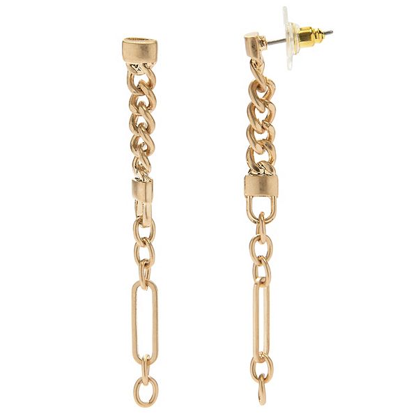 Sonoma Goods For Life® Asymmetrical Chain Linear Drop Earrings