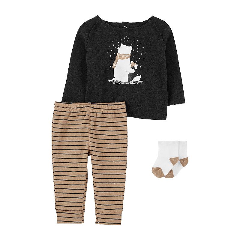 Baby Carters 3-Piece Polar Bear Outfit Set, Infant Boys, Size: PREEMIE, M