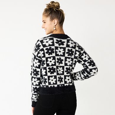 Juniors' SO® Fuzzy Cropped Sweater