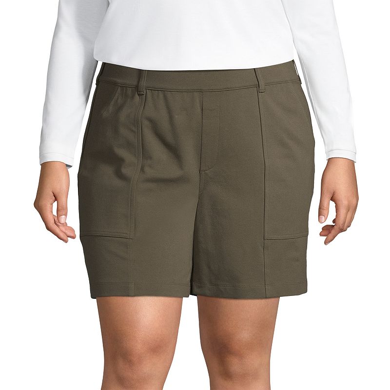Plus Size Lands End Starfish Utility Shorts, Womens, Size: 1XL, Green