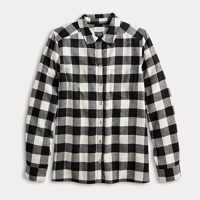 Petite Croft & Barrow® The Extra Soft Plaid Flannel Shirt