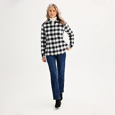 Petite Croft & Barrow® The Extra Soft Plaid Flannel Shirt