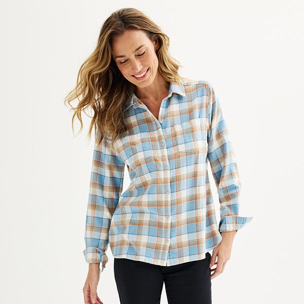 Petite Croft & Barrow® The Extra Soft Plaid Flannel Shirt