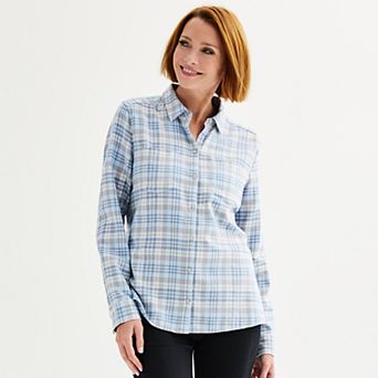 Petite Croft & Barrow® The Extra Soft Plaid Flannel Shirt