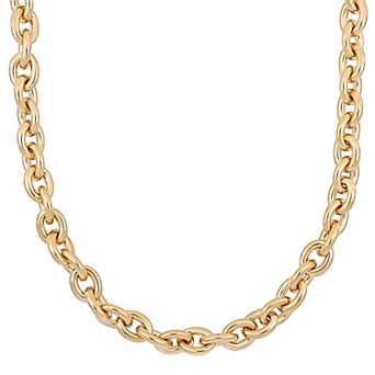 Stella Grace Gold Tone Sterling Silver Oval Link Necklace