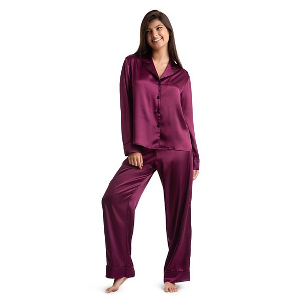 Women's Lilac+London Long Sleeve Pajama Shirt & Pajama Pants Set