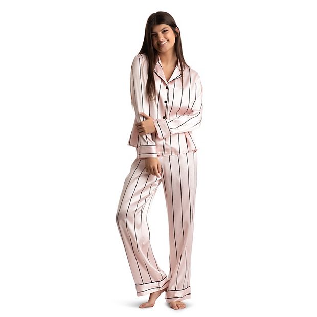Women's Lilac+London Satin Pajama Shirt & Pajama Pants Sleep Set
