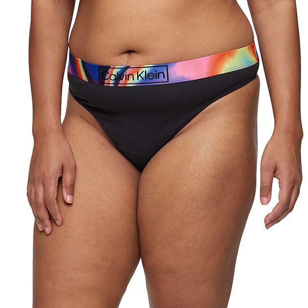 Plus Size Calvin Klein CK Reimagined Heritage Pride Thong Panty QF6859
