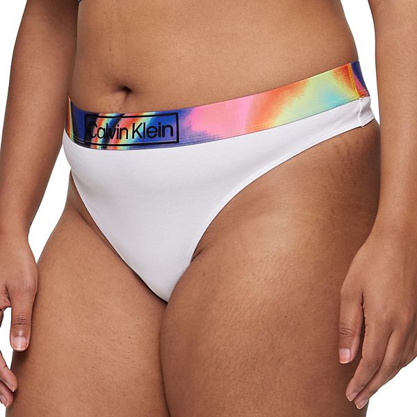 Plus Size Calvin Klein CK Reimagined Heritage Pride Thong Panty QF6859