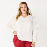Plus Size Croft & Barrow® Tiered Textured Blouse