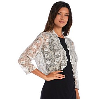 Women's R&M Richards Sheer Lace Shrug