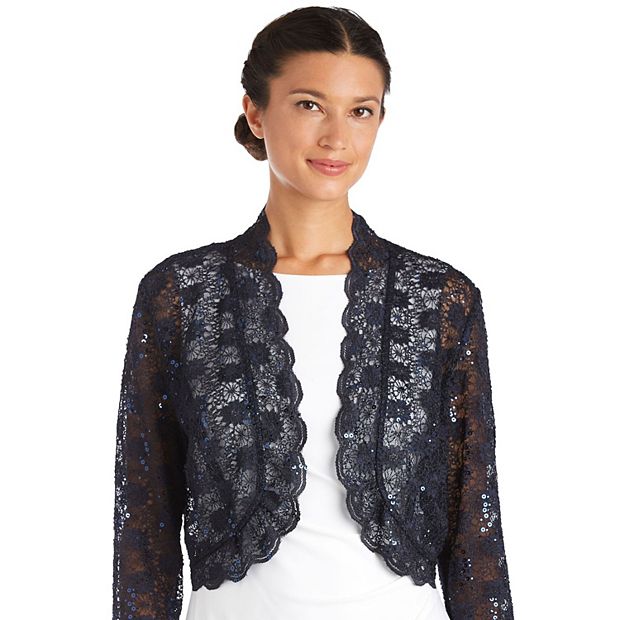 Women s R M Richards Sheer Lace Shrug