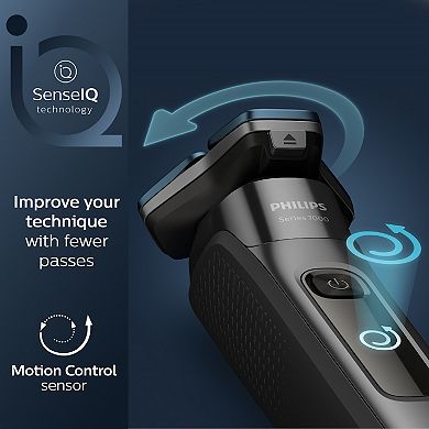 Philips Norelco Shaver 7100 Rechargeable Wet & Dry Electric Shaver with SenseIQ Technology