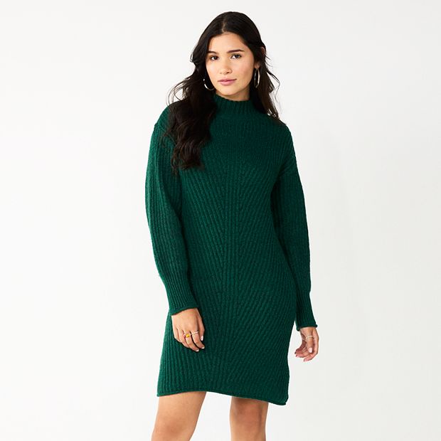 Mock Neck Sweater Dress