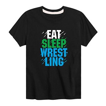 Boys 8-20 Eat Sleep Wrestling Graphic Tee