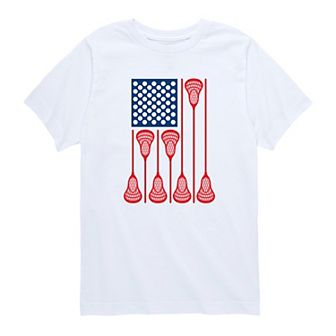 Boys 8-20 Lacrosse Flag Graphic Tee