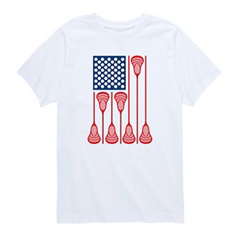 Boys 8-20 Lacrosse Flag Graphic Tee