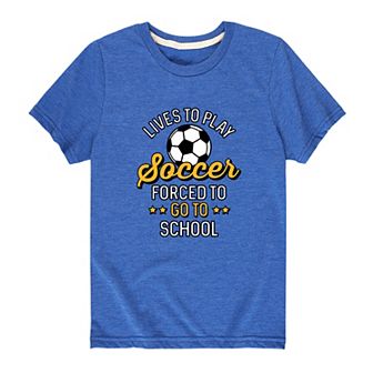Boys 8-20 Lives To Play Soccer Graphic Tee