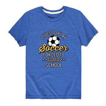 Boys 8-20 Lives To Play Soccer Graphic Tee