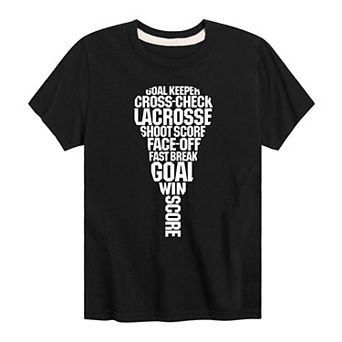 Boys 8-20 Lacrosse Stick With Words Graphic Tee
