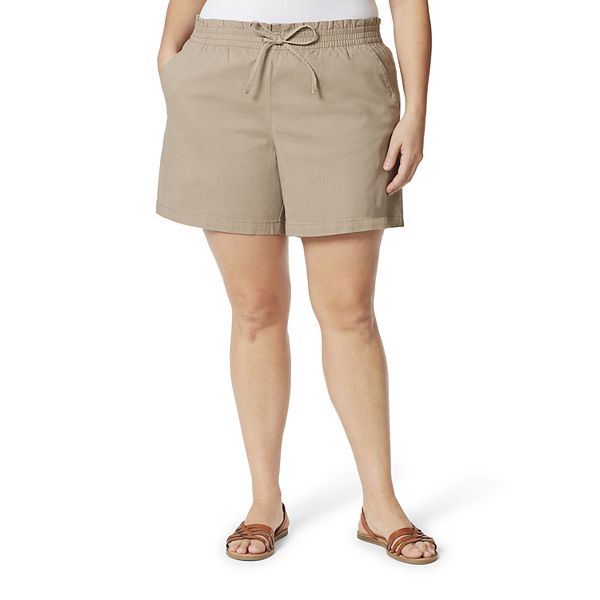 Plus Size Gloria Vanderbilt Pull-On Chino Shorts