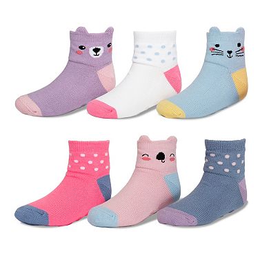 Baby / Toddler Girl Jumping Beans® 6-pack Low-Cut Softest Animal Grip Socks