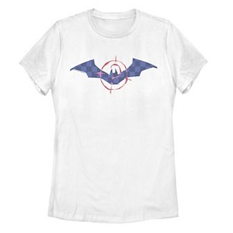 Juniors' DC Comic Batman Mask Up Red And Blue Graphic Tee