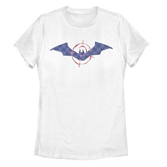 Juniors' DC Comic Batman Mask Up Red And Blue Graphic Tee