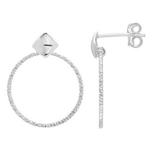 A&M Sterling Silver Square Hoop Earrings
